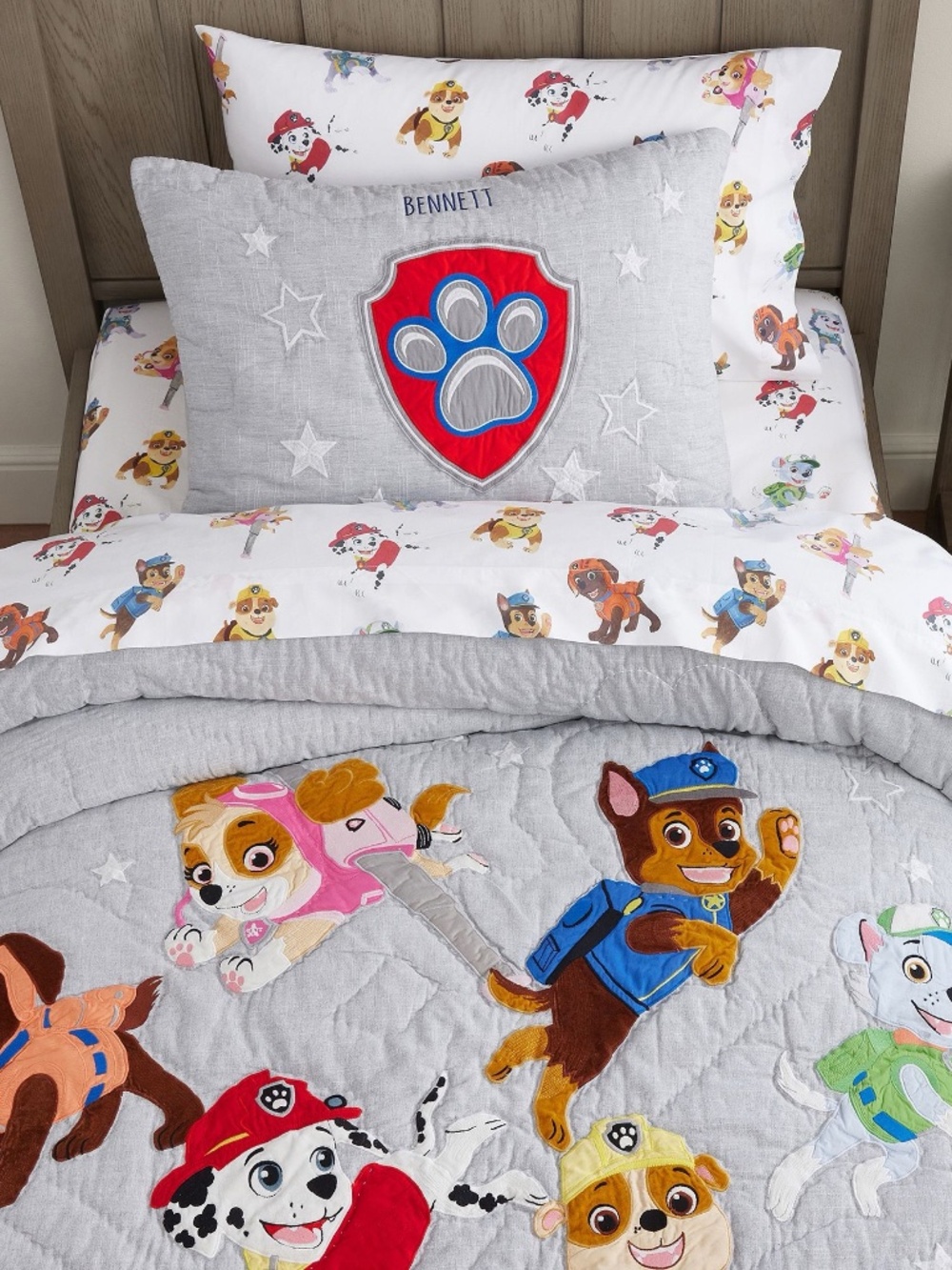 Pottery Barn Kids Paw Patrol Bedding Set (Twin Quilt, Sham and Sheet Set)